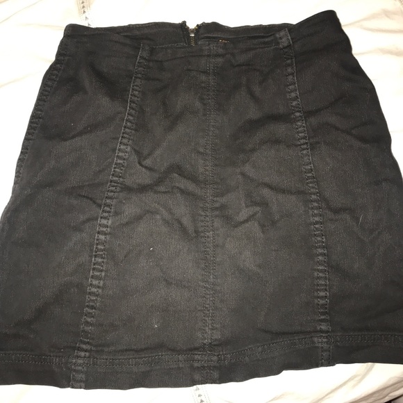 Free People black modern femme denim skirt - Picture 3 of 3